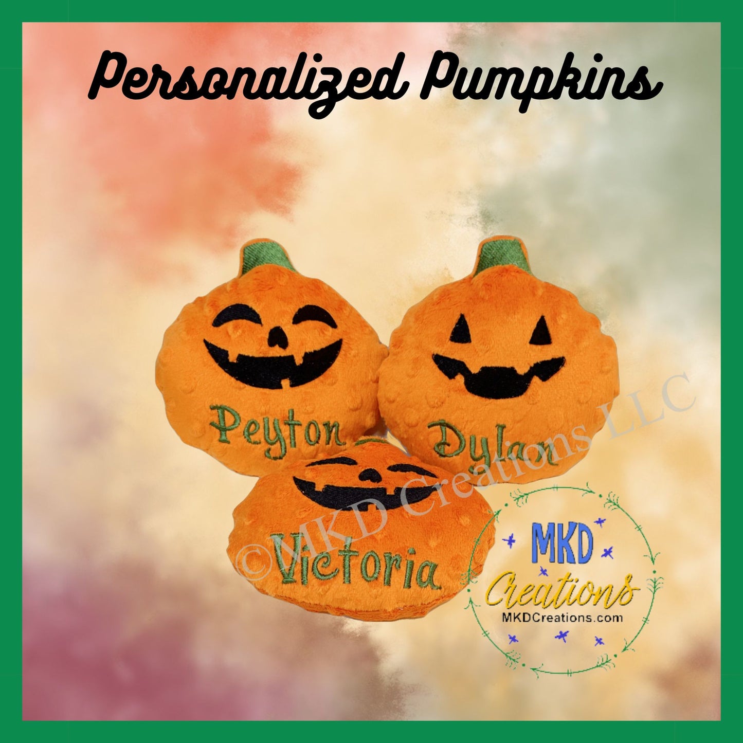 Personalized Pumpkin Plushie| Orange Pumpkin| Stuffed Pumpkin Halloween Gift or Treat| Stuffed Pillow| Custom Pumpkin| Put A Name On It