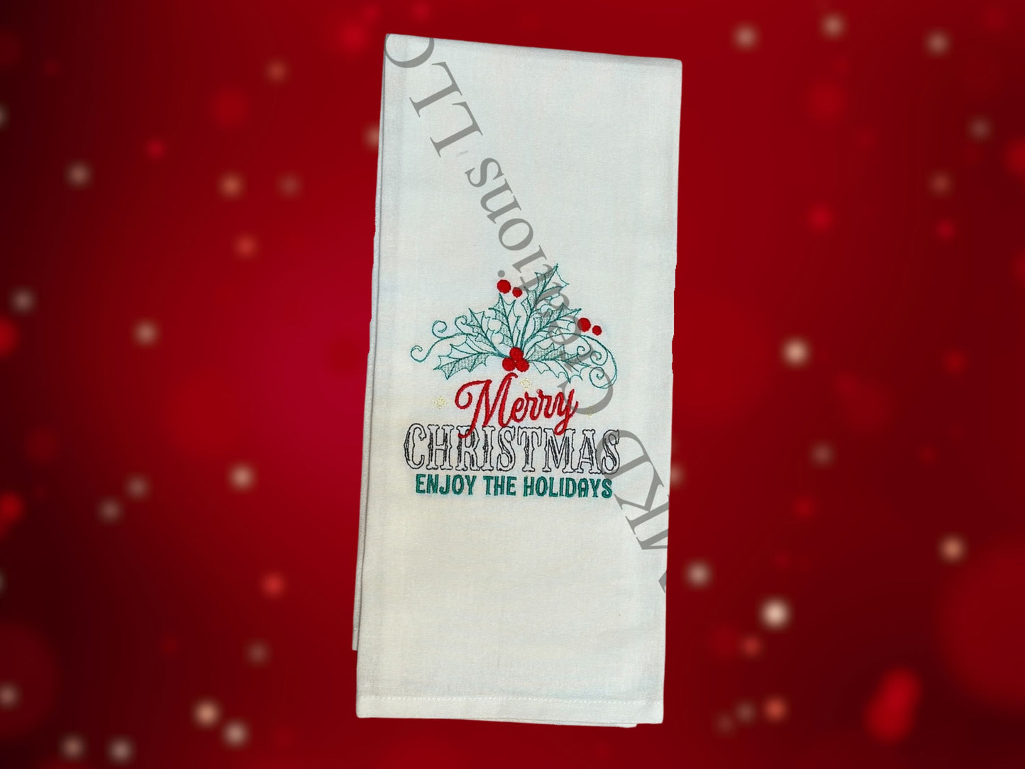 Christmas Kitchen Dish Towels Embroidered Seasonal Kitchen Towels