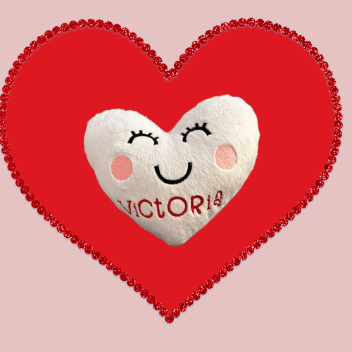 Personalized Non-Candy Plushie Heart| Red Heart|Pink Heart|White Heart| Add your name Valentines Day gift or treat