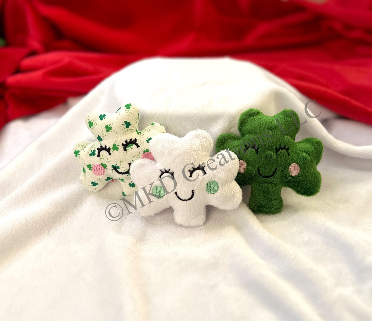 Mini Stuffed Shamrocks for Tier Tray decoration| Green Shamrock| White Shamrock| Print Shamrock| Plushie