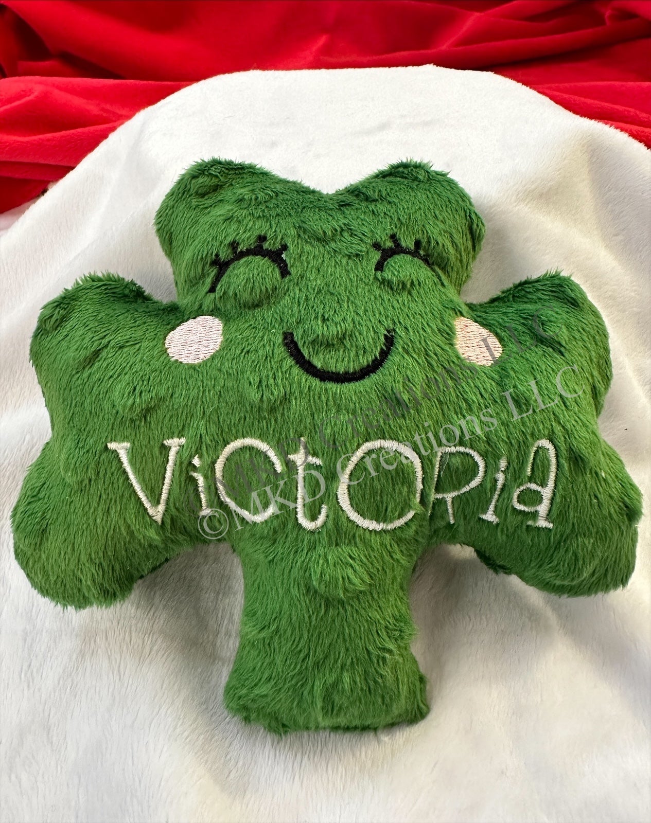 Personalized ShamrockPlushie Heart| Green Shamrock| Add your name for a St Patricks Day gift or treat