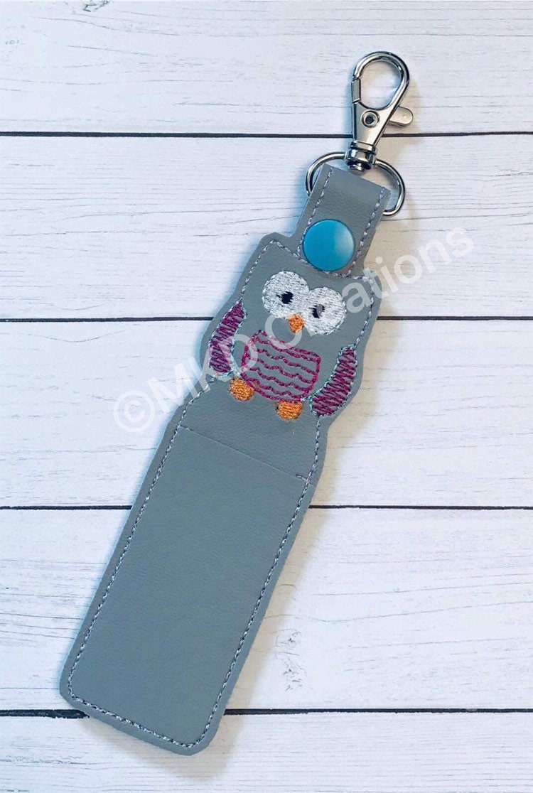 Owl Key chain lip balm holder with lip balm | key chain lip balm holder lip balm included