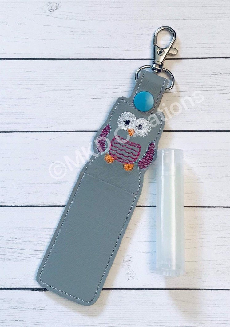 Owl Key chain lip balm holder with lip balm | key chain lip balm holder lip balm included