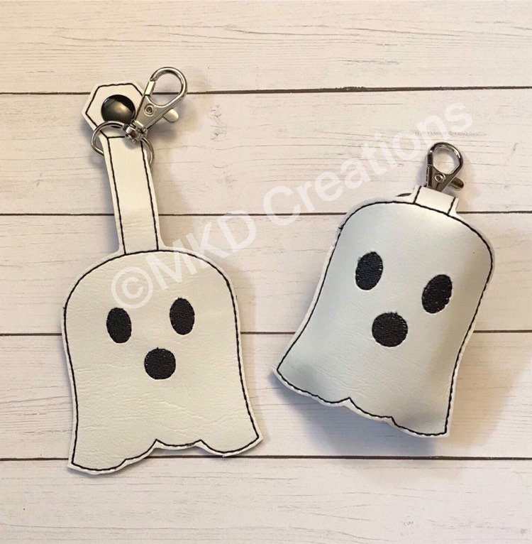 Ghost or Frankenstein or Witch Key chain hand sanitizer holder w/o 1 oz. hand sanitizer | key chain for 1 oz hand sanitizers (not included )
