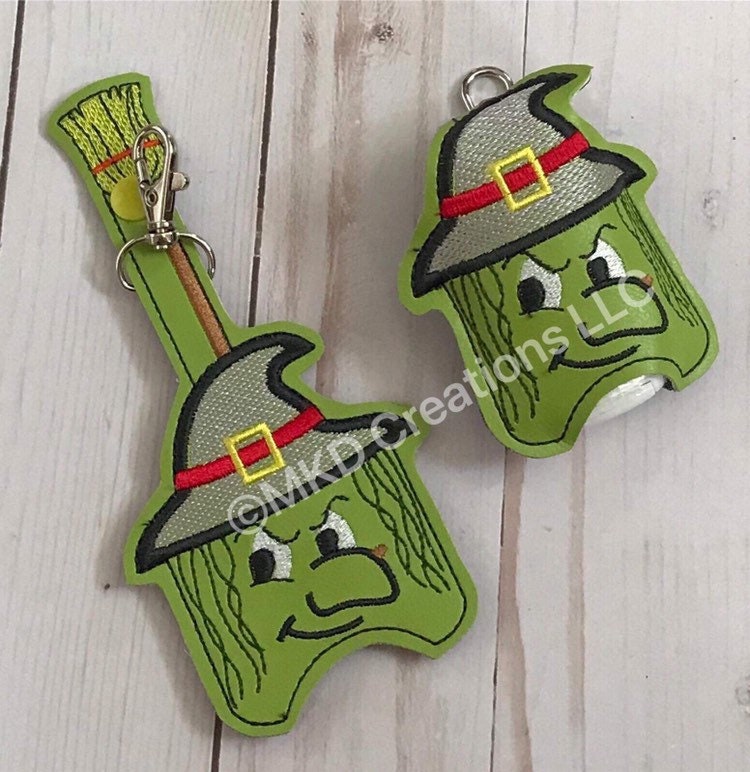 Ghost or Frankenstein or Witch Key chain hand sanitizer holder w/o 1 oz. hand sanitizer | key chain for 1 oz hand sanitizers (not included )