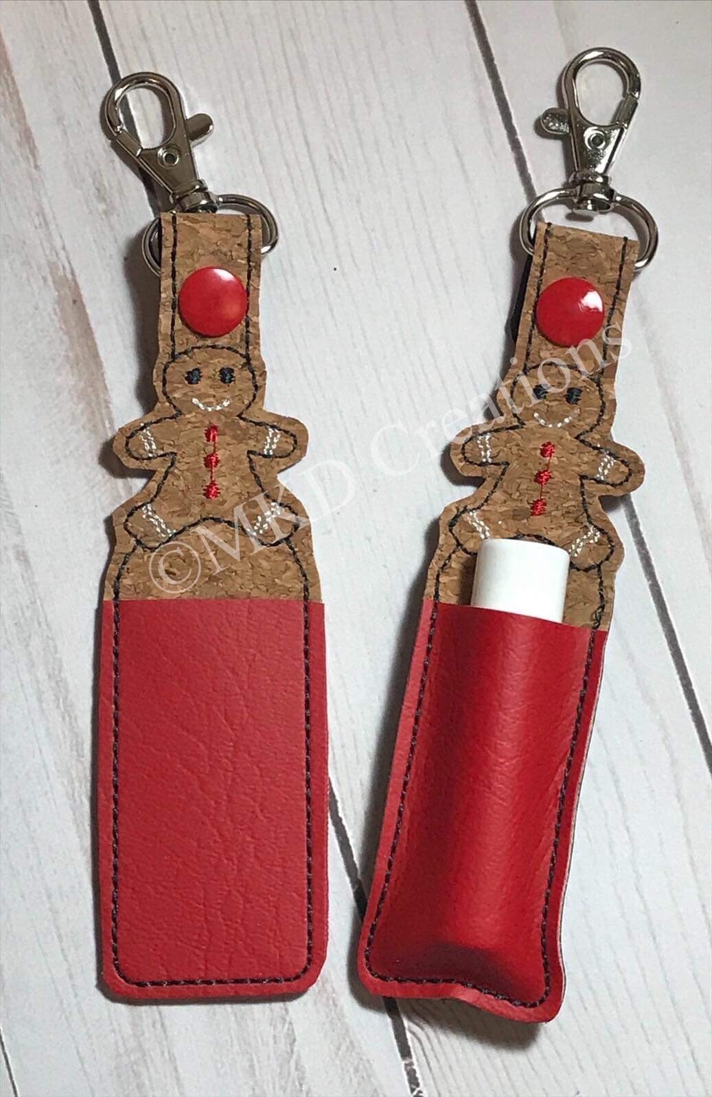 Gingerbread Boy Key chain lip balm holder w/o lip balm | key chain lip balm holder lip balm not included
