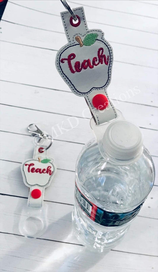 Teacher Water bottle holder with clip embroidered | Teacher gift