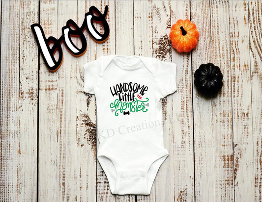 Handsome Little Monster short sleeve bodysuit | Halloween bodysuitl Baby Girl Clothes | Baby Boy Clothes FREE Shipping