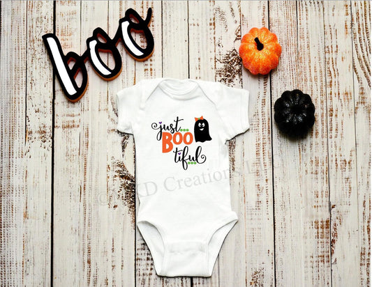Just BOO tiful short sleeve bodysuit with Ghost | Halloween bodysuitl Baby Girl Clothes | Baby Boy Clothes FREE Shipping