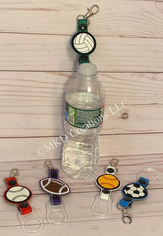 Sports Water bottle holder with clip embroidered | Sports drink holder | Backpack sports clip | sport team School colors